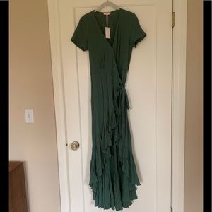 Vici / re:named green wrap dress